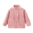 thumbnail image 3 of CCRFTGI Girls Jackets Size 10-12 Fleece Fuzzy Full Zip Outwear Coat Soft Fall Winter Jacket Teddy Coat Hooded with Pockets Light pink 4-5Y, 3 of 3