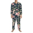thumbnail image 4 of Kll Vintage Floral Sleepwear Mens Flannel Pajamas,Long Cotton Pj Set, 4 of 9
