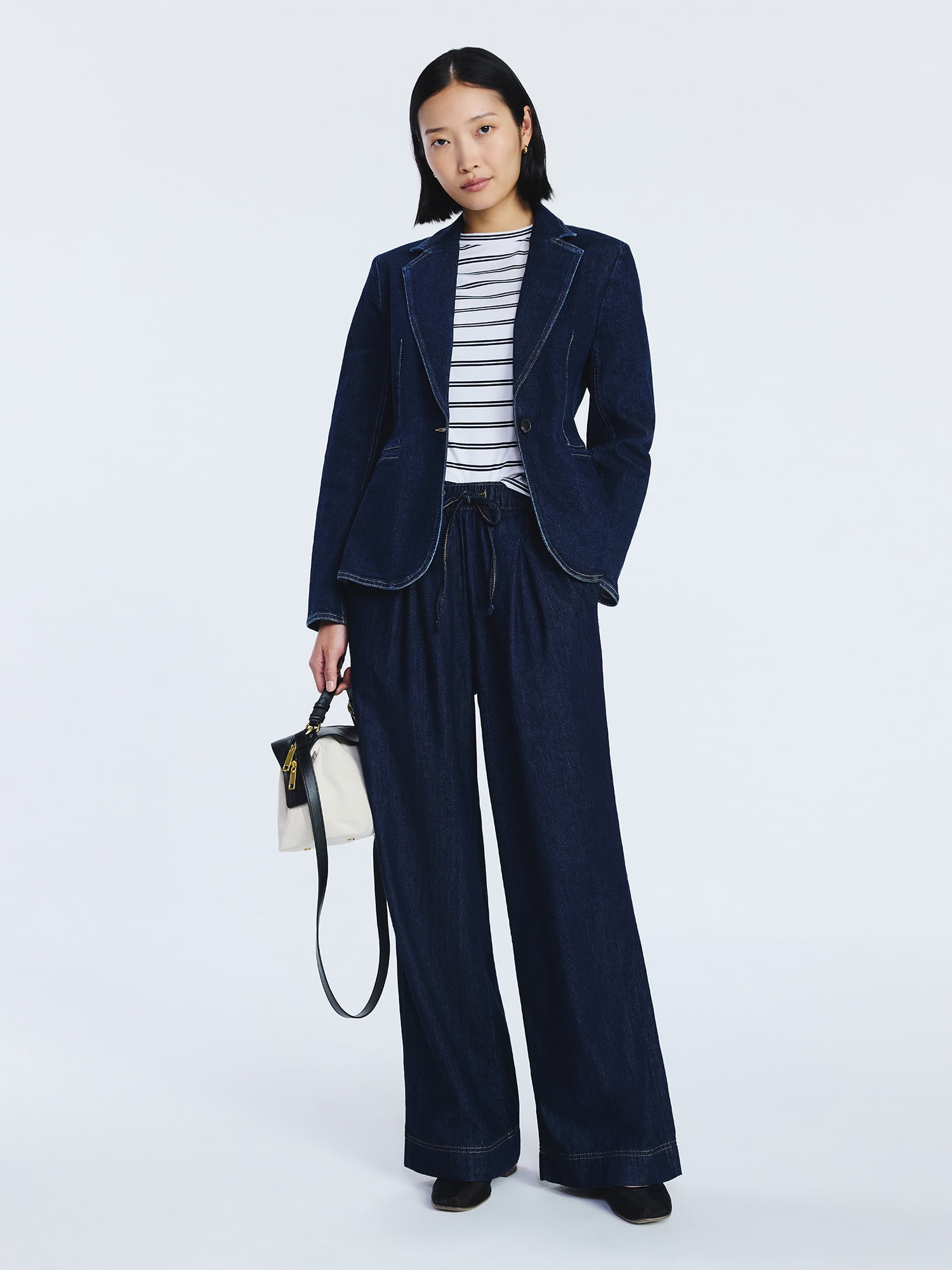 Free Assembly Women's Single Breasted Denim Blazer, Sizes XS-XXL