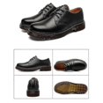 thumbnail image 4 of Botas Oxford para hombre, cómodas, con cordones, de cuero, modernas, para el trabajo, de seguridad, color rojo, talla 40, 4 of 4