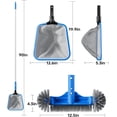 thumbnail image 5 of Deluxe Swimming Pool Cleaning Kit Including Half-Deep Fine Mesh Pool Leaf Skimmer Net,12" Round Pool Brush Head & 70.5" Pole, for above Ground Pools,Ponds,Spas,Hot Tubs, 5 of 6