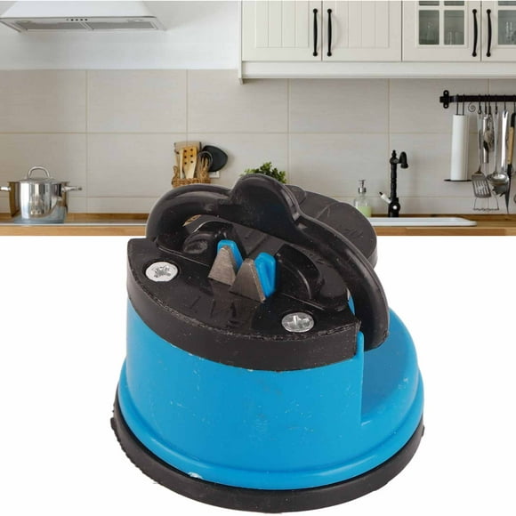 Manual Kitchen Knife Sharpener Scissor Sharpening Tool with Suction Cup Lightweight Durable Bright ABS Tungsten Steel for Glass Granite Ceramic Tiles