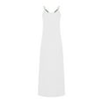 thumbnail image 4 of Summer Dresses For Women Casual Boho Solid Color Hoop Sling Beach Long Maxi Dress With Pockets, 4 of 10
