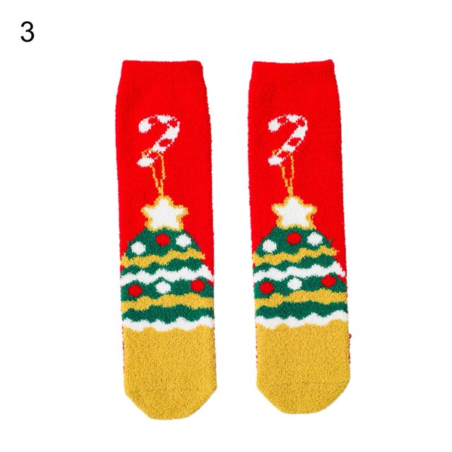 par de calcetines para niños engrosamiento mantener el calor antideslizante unisex estilo navideño calcetines para dormir para interiores - 3-Dontodent Kuyhfg Sin marca