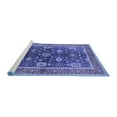 thumbnail image 2 of Ahgly Company Machine Washable Indoor Round Oriental Blue Industrial Area Rugs, 6' Round, 2 of 4