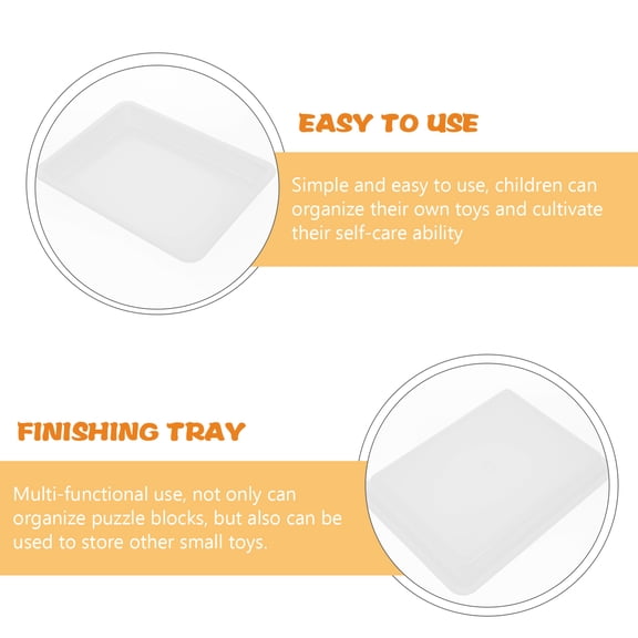 SWETRACE 6-Pack White Puzzle Trays for Building Blocks, Toy Storage, Organizing Puzzles and Small Parts Efficiently