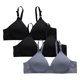 thumbnail image 2 of Puntoco Sujetadores sin aros para mujer Sujetadores de uso diario transpirables con botones en el medio y estampados sin aros de acero para mujer, 2 of 5