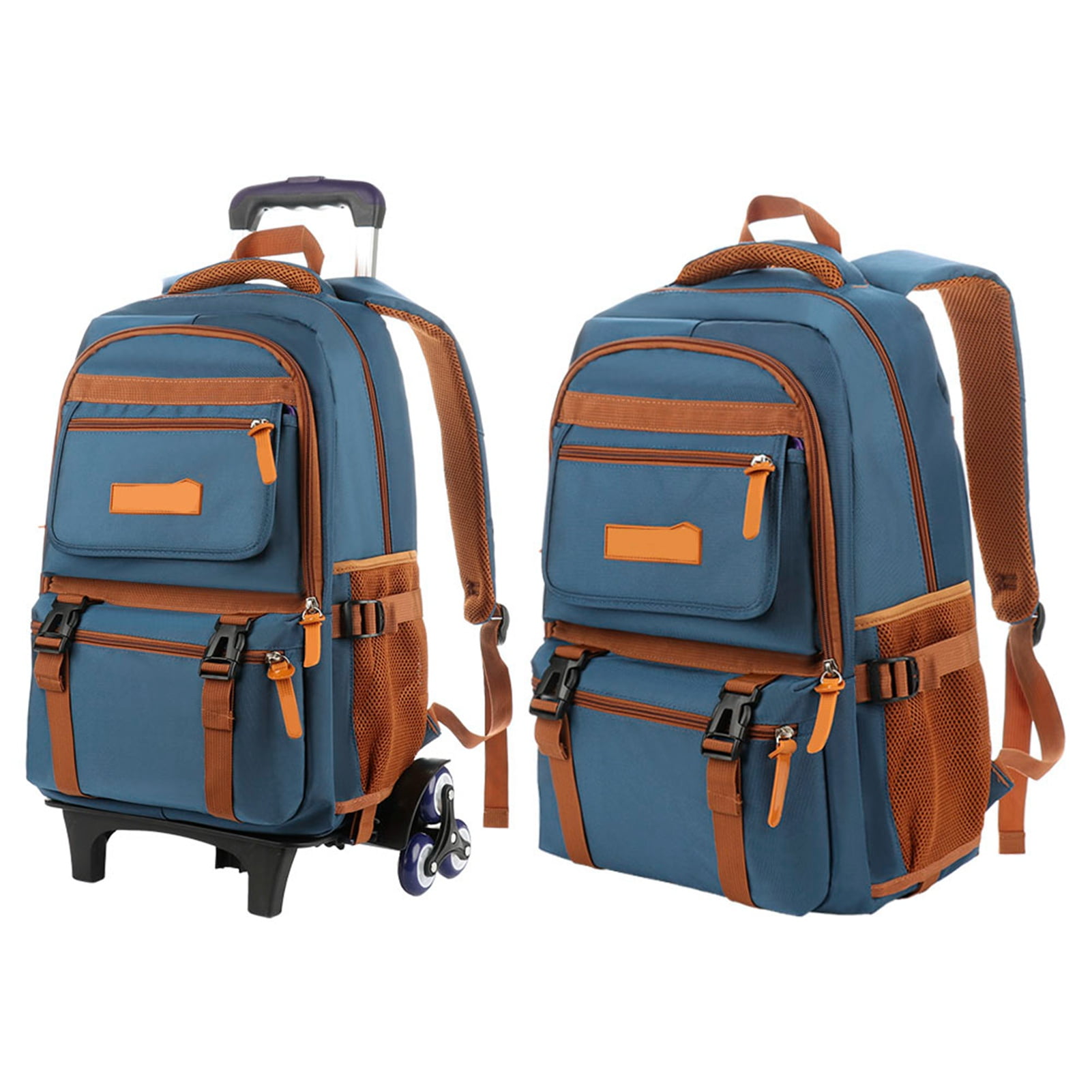 Middle School Student Trolley School Bag 4 9 Grade Junior High School Students Detachable Dual use Casual Backpack Blue Six Wheels Walmart