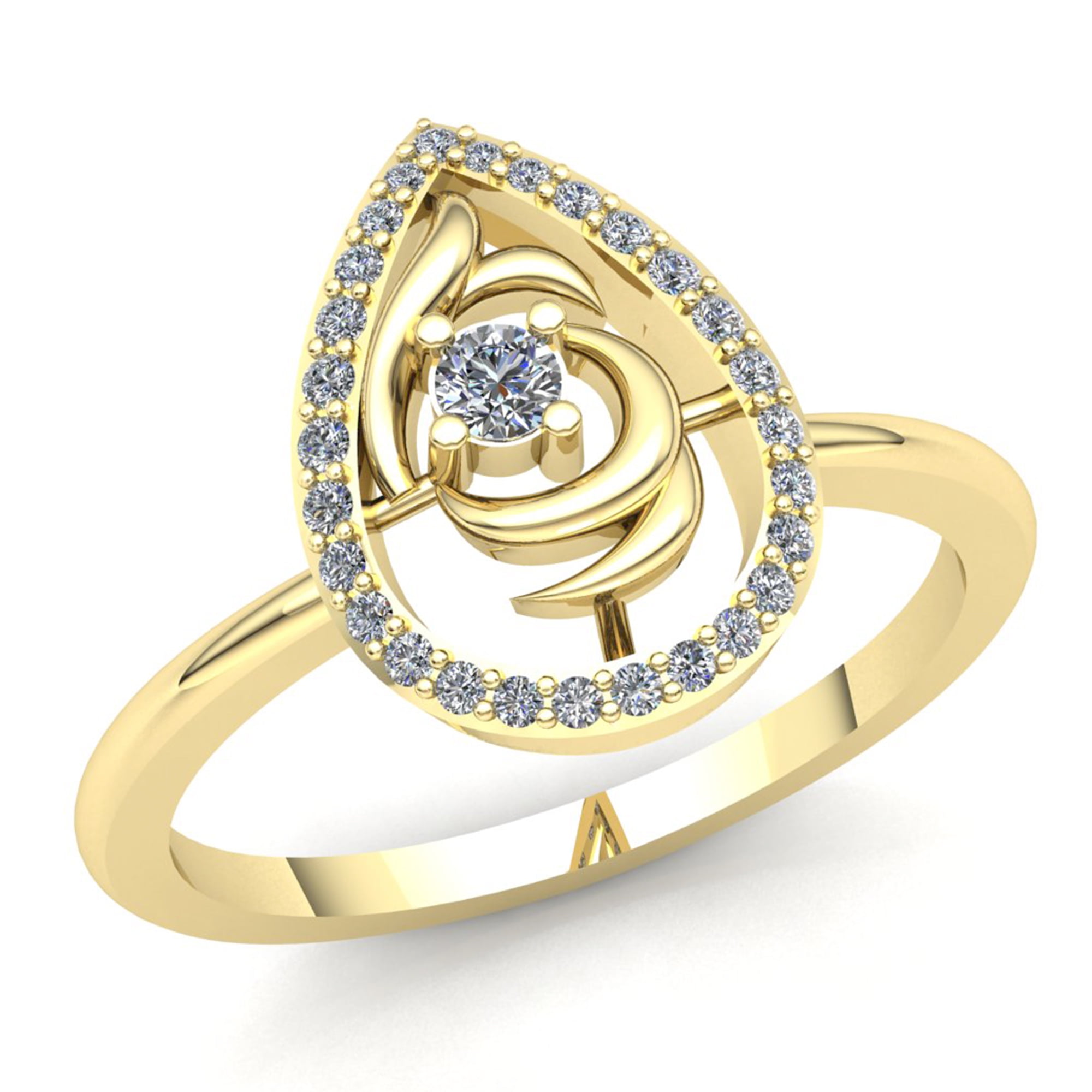 JewelWeSell Genuine 0 25ctw Round Cut Diamond Ladies Accent