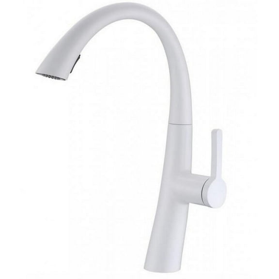 Juno Crane Pull Out Kitchen Faucet in White