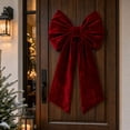 thumbnail image 7 of Extra Long Velvet Christmas Bow with Large Design, Big Velvet Bow with Long Streamers for Xmas Tree and Wreath Decor, Festive Bow for Holiday Display, 7 of 7