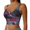 thumbnail image 2 of Daiia Gothic Red Skull Cemetery Printed Women's Sports Bra, Breathable Activewear Bra with U-Back Design and Removable Pads, Comfortable and Supportive for Yoga, Workout-XX-Large, 2 of 8