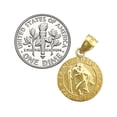 thumbnail image 3 of 14K Gold 15MM Saint Christopher Medal Protect Us Charm, 3 of 5