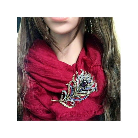 Vintage Monet Frog Brooch - Lavaport Women Vintage Feather Bronze Crystal Rhinestone Brooch