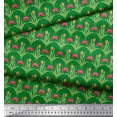 thumbnail image 3 of Soimoi Green Japan Crepe Satin Fabric Leaves & Tulip Floral Decor Fabric Printed Yard 42 Inch Wide, 3 of 3