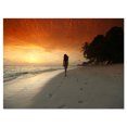 thumbnail image 2 of Woman Walking on Beach - Seashore Photo Canvas Art Print, 2 of 3