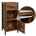 thumbnail image 3 of USIKEY Side Cabinet, Floor Storage Cabinet with 1 Door and 1 Drawer, Industrial Storage Cabinet with 2 Shelves, Nightstand, Small Rustic Cabinet, for Living Room, Hallway, Office, Rustic Brown SNG11F, 3 of 7