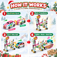 thumbnail image 2 of LOMYOLO 3-in-1 Collision Transforming Car Toys, 3 Magnetic Race Cars Combine into Santa Reindeer Sleigh with Lights and Music, Christmas Gift for Kids Ages 3-6, 2 of 7