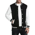 thumbnail image 3 of Men's  Varsity Jacket Causal Slim Fit Cotton Baseball Bomber Jackets, 3 of 12