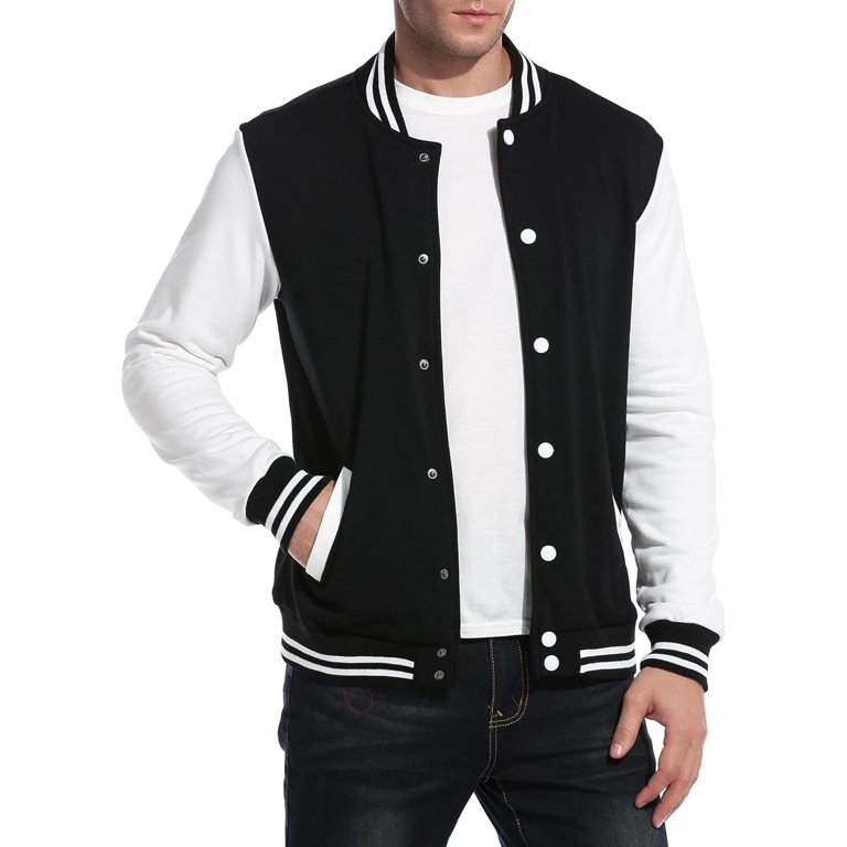 Mens Slim Fit Varsity Baseball Jacket