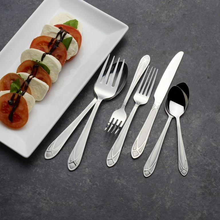 Free Shipping! Pfaltzgraff Mirage Frost 42-Piece Modern Flatware