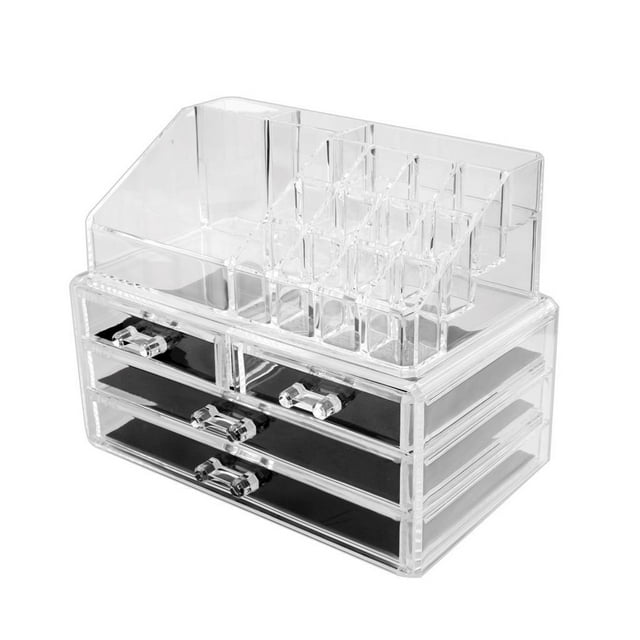Caso de Cosméticos de almacenamiento Cajones Organizador de Joyería de maquillaje Acrílico shamjiam Organizador de maquillaje