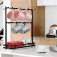 thumbnail image 3 of Hariumiu Coffee Mug Holder for Countertop 14-Hook Display Stand with Storage Rack 2 Tier Mug Display Stand Space-Saving Mug Tree Organizer, 3 of 8