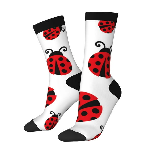 Balery Fly Flying Ladybug Calcetas Largas con Estampado para Hombre y Mujer – Suaves y Transpirables, Talla Única (US 5-11)
