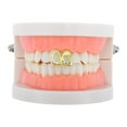 thumbnail image 2 of Unique Bargains 1 Pc Fake Grills Hip Hop Hollowout Heart Teeth Grillz Gold Tone, 2 of 6