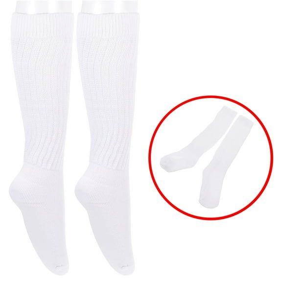 MEIBUTYUP Unisex White Cotton Winter Socks Comfortable Elastic Design for Warm Keeping Size 1 Pair