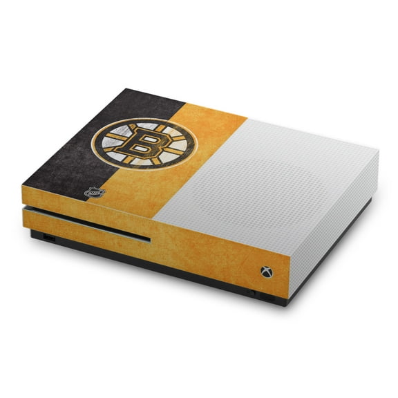 Head Case Designs Officially Licensed NHL Boston Bruins Half Distressed Vinyl Sticker Skin Decal Cover Compatible with Microsoft Xbox One S Console