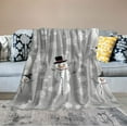 thumbnail image 2 of Nawypu Merry Christmas Fannel Throw Blanket Cute Xmas Snowman Snowflake Snow Grey Lightweight Soft Cozy Luxury Bed Blanket for Winter Holiday Xmas Gifts Couch Sofa, 2 of 6
