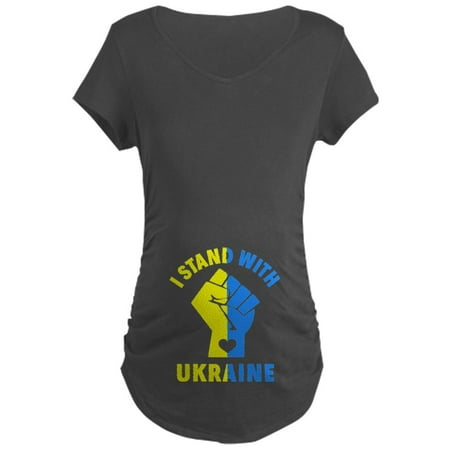 

CafePress - I Stand With Ukraine Pride Ukrai Maternity T Shirt - Maternity Dark T-Shirt