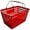 Red, variant on Fma Omcan Plastic Shopping Basket Red