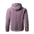 thumbnail image 4 of Chiccall Men's Fuzzy Jackets Soft Warm Fleece Zip Up Plushy Hoodie Long Sleeve Fall Winter Casual Knitted Sweater Coats with Pocket, 4 of 7