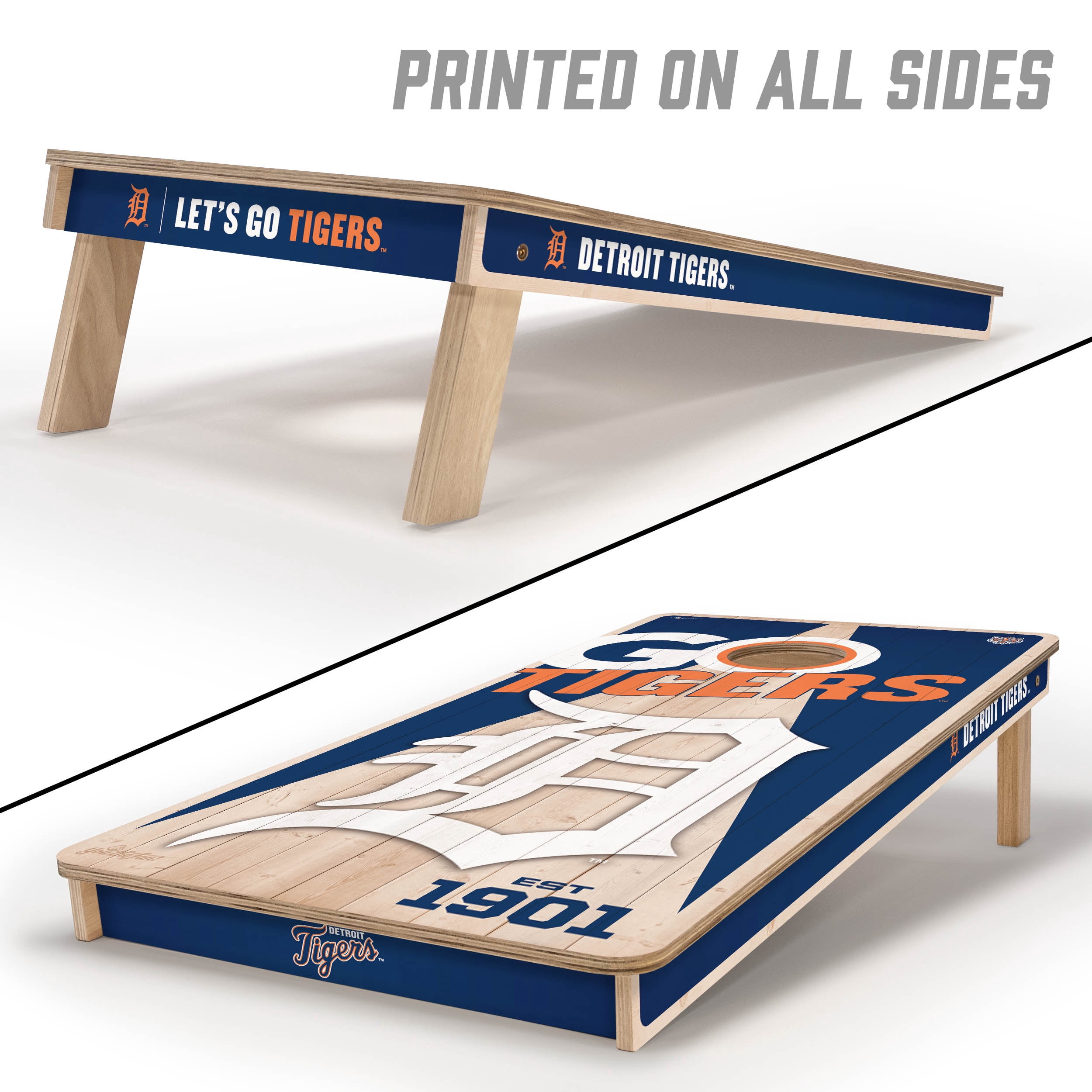 YouTheFan MLB Detroit Tigers 2' x 4' Cornhole Game No Bags
