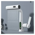 thumbnail image 2 of Waterfall Pull Out Kitchen Faucet, White Intelligent Digital Display Cold Hot Mixer Taps, Rotatable Sink Lifting Basin Faucet ,Easy to Install, 2 of 7