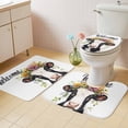 thumbnail image 4 of Cow Bathroom Rugs Set Welcome Non Slip Absorbent Soft Bath Mats 3 Piece Set with Bathroom Rug, U-Shaped Floor Mat, Toilet Seat Cover Large Size, 4 of 9