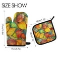 thumbnail image 2 of Yayeee Oven Mitts and Pot Holder Set of 2 Heat Resistant Kitchen Gloves Baking Hot Pad, Retro Autumn Leaves, 2 of 5