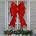 thumbnail image 2 of Northlight 26" LED Lighted Red Tinsel Bow Christmas Decoration, 2 of 6