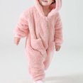 thumbnail image 3 of Cozy Baby Girls Long Sleeve Hooded Jumpsuit Romper Winter Warm Outfit Ideal for and Outdoor Activities, 3 of 3
