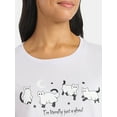 thumbnail image 4 of Ghost Cats Women's Halloween Tee with Short Sleeves, Sizes XXS-XXL, 4 of 5