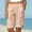 *Beige, variant on Women's Solid Color Elastic Waist Knee Length Shorts with Pockets ,Casual Summer Beach Bermuda Pants Army Green,Women's Plus L