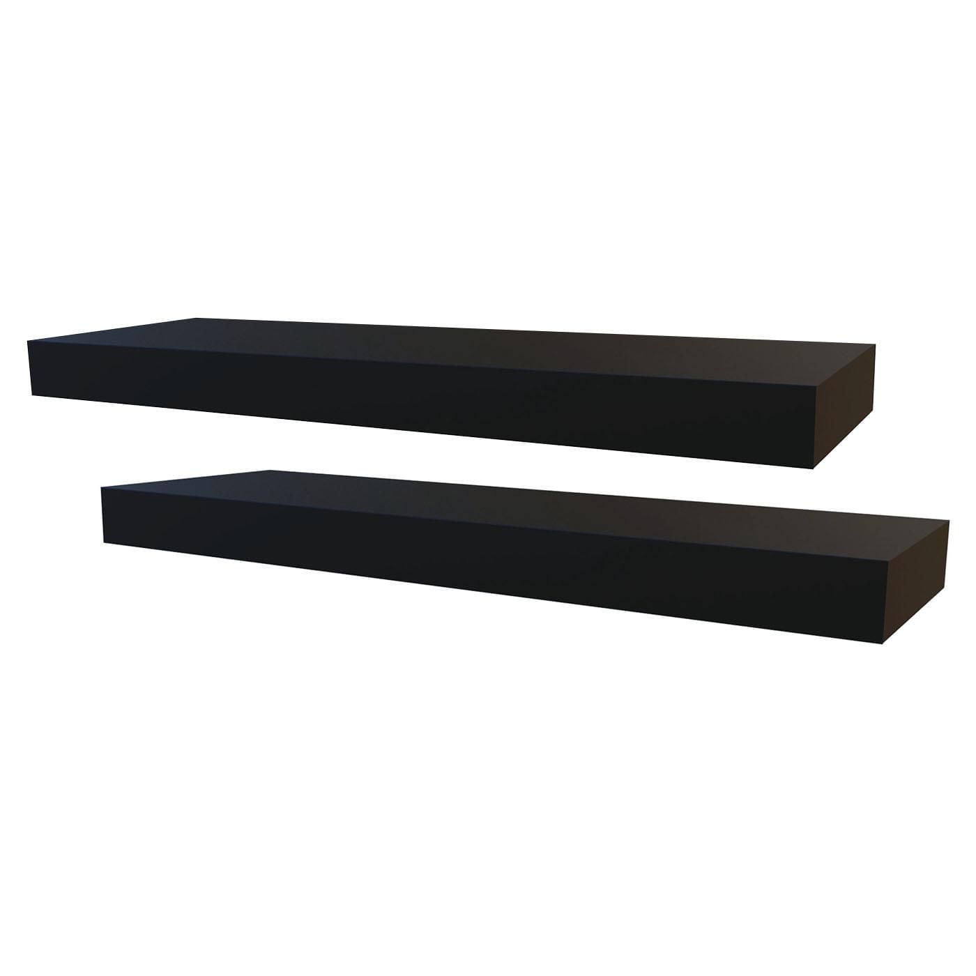 Hometrends 18 inch Black Floating Shelves - 2 PC Set