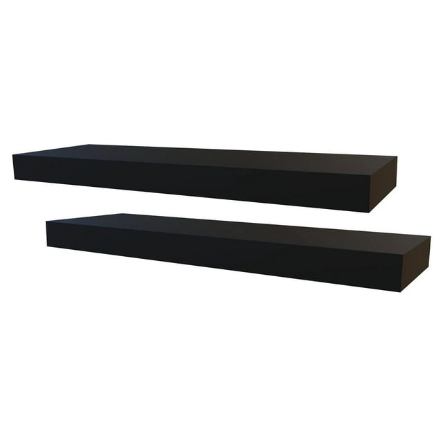 Hometrends 18 inch Black Floating Shelves - 2 PC Set