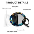 thumbnail image 4 of Peacock Feathers Set of 2pcs PU Leather Round Suitcase Tags with Privacy Cover and Name ID Tag - Ideal for Travel Luggage, Handbags, Backpacks, School Bags, 4 of 6