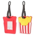 thumbnail image 1 of KAKOWELY 2Ud Etiquetas Para Equipaje Papas Fritas Con Creativo Y Material Resistente PVC Negro, 1 of 6