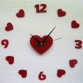 thumbnail image 2 of Reloj de pared de corazón rojo DIY Reloj de pared hueco mudo acrílico para sala de estar dormitorio oficina sala de estudio Noticed JJ14867-00, 2 of 5