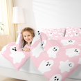 thumbnail image 3 of Homewish Girly Spooky Ghost Twin Comforter Sets for Girls, Playful Halloween Skull Bedding Set, Pink Reversible, 2pcs, 1 Comforter and 1 Pillowcase, 3 of 6