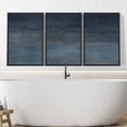 thumbnail image 3 of IDEA4WALL Framed Canvas Print Wall Art Set of 3 Minimalist Navy Blue & Gray Abstract Illustration Pastel Hazy Landscape Modern Graffiti Digital Art Zen Cool Relax for Home Decor - Black 16"x24"x3, 3 of 5